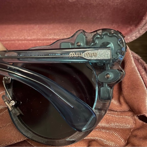 Miu Miu Sunglasses Blue/Black (bling, jewels, crystal embellished) - Picture 4 of 6